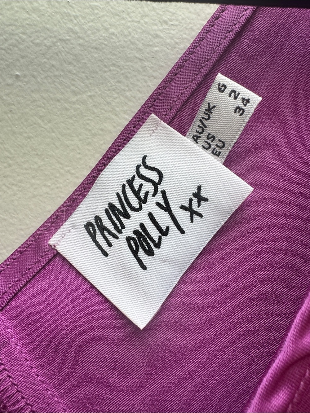 Princess Polly Magenta Satin Slip Dress - Picture 3 of 4
